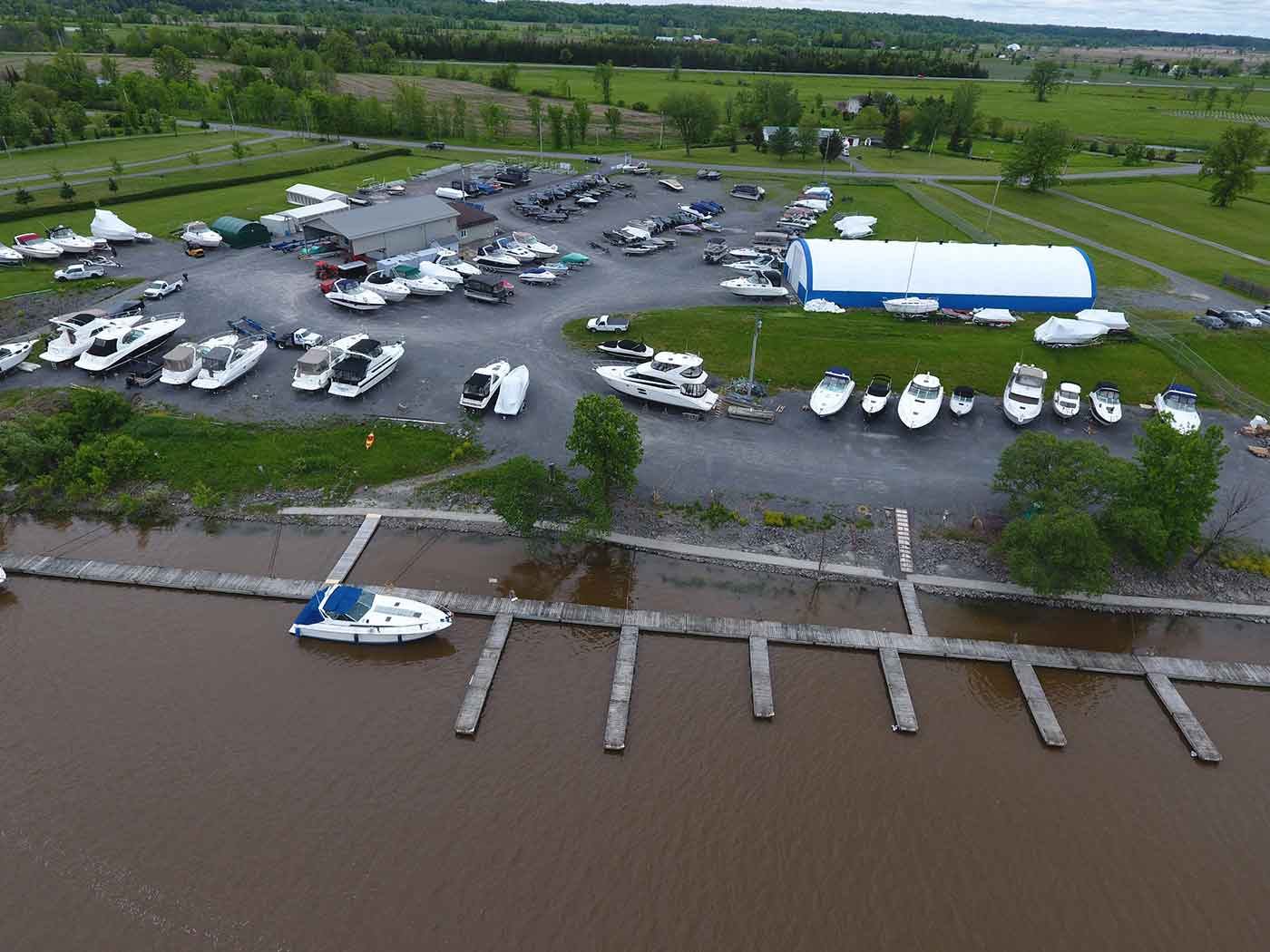 Aerial view of Jessup falls Marina - Eastern Ontario