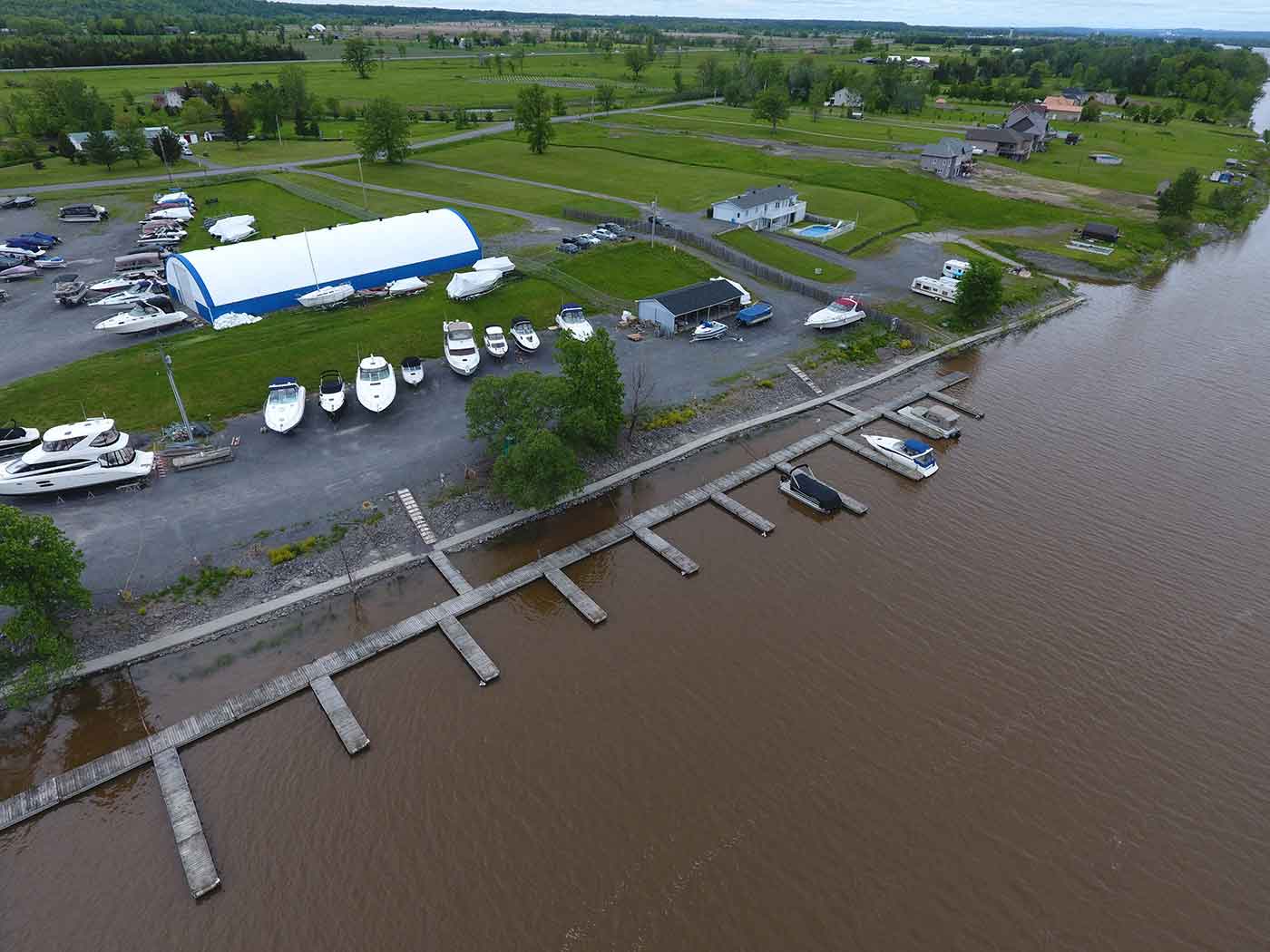 Aerial view of Jessup falls Marina - Eastern Ontario